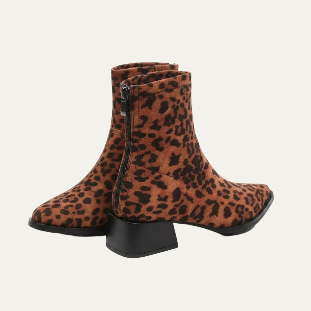 Women's Pointed Toe Ankle Boots – Low Block Heel and Zipper Closure