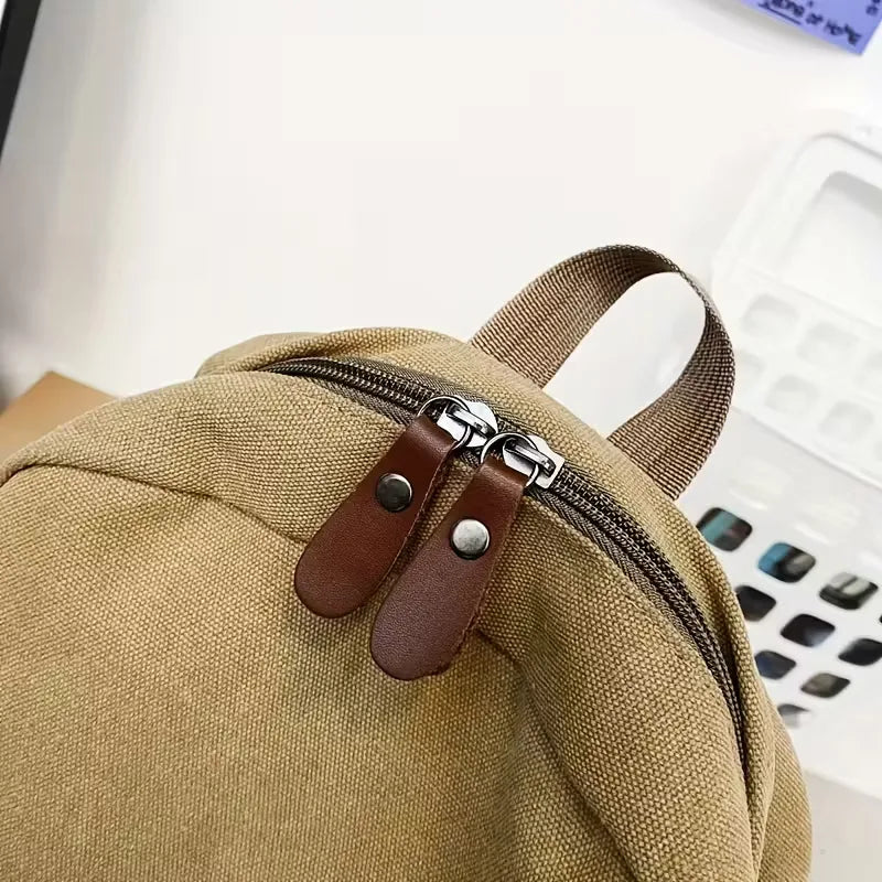 Men's Canvas Backpack – Front Pocket and Adjustable Straps
