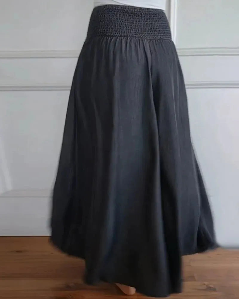 Women's lightweight wide-leg trousers – High waist, loose fit