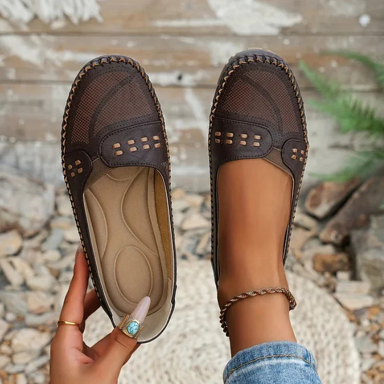 Women’s Orthopaedic Loafers – Easy Slip-On Matte Material Round Toe Flat Sole