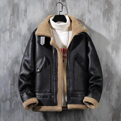 Men's lambswool fleece-lined jacket – relaxed fit