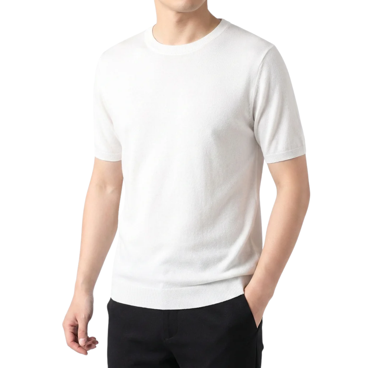 Men's Knit T-Shirt – Lightweight and Comfortable Straight Fit