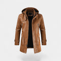 Calder Mayne | Men's Leather Coat – Mid-Length Modern Cut Trench