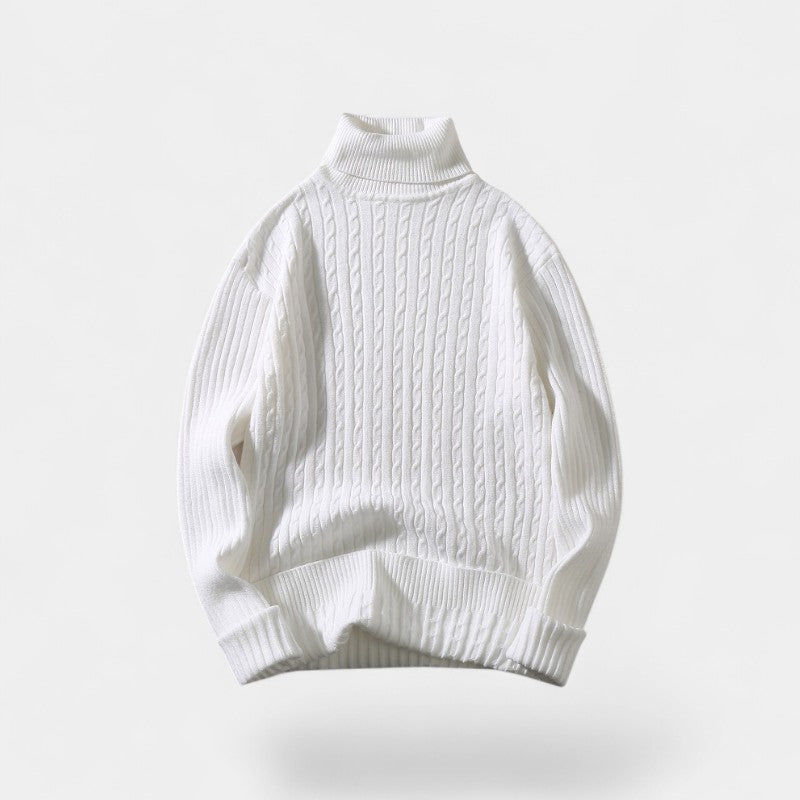 Men's turtleneck sweater – twisted elegance