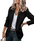 Women's Structured Tailored Blazer – Single-Breasted Closure, Long Sleeves