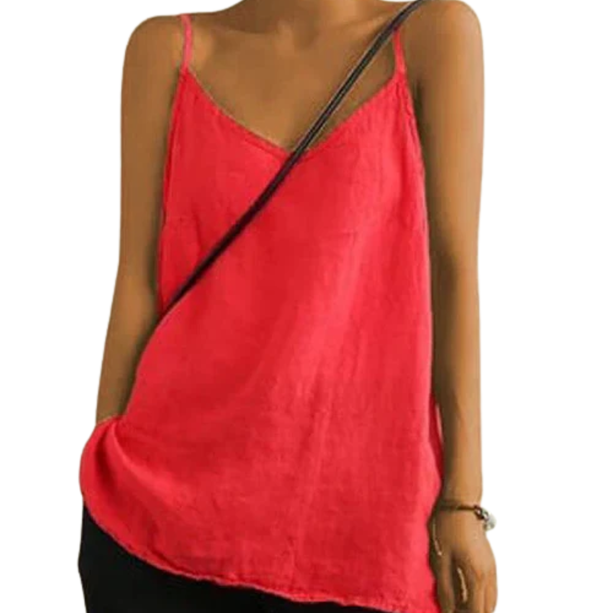 Women's Cotton-Linen Tank Top – Spaghetti Straps Loose Fit