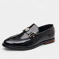 Men's Patterned Leather Loafers – Classic Slip-On Elegance