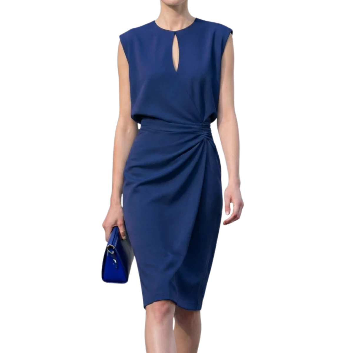 Women's Cocktail Dress – Draped Silhouette & Gathered Waist