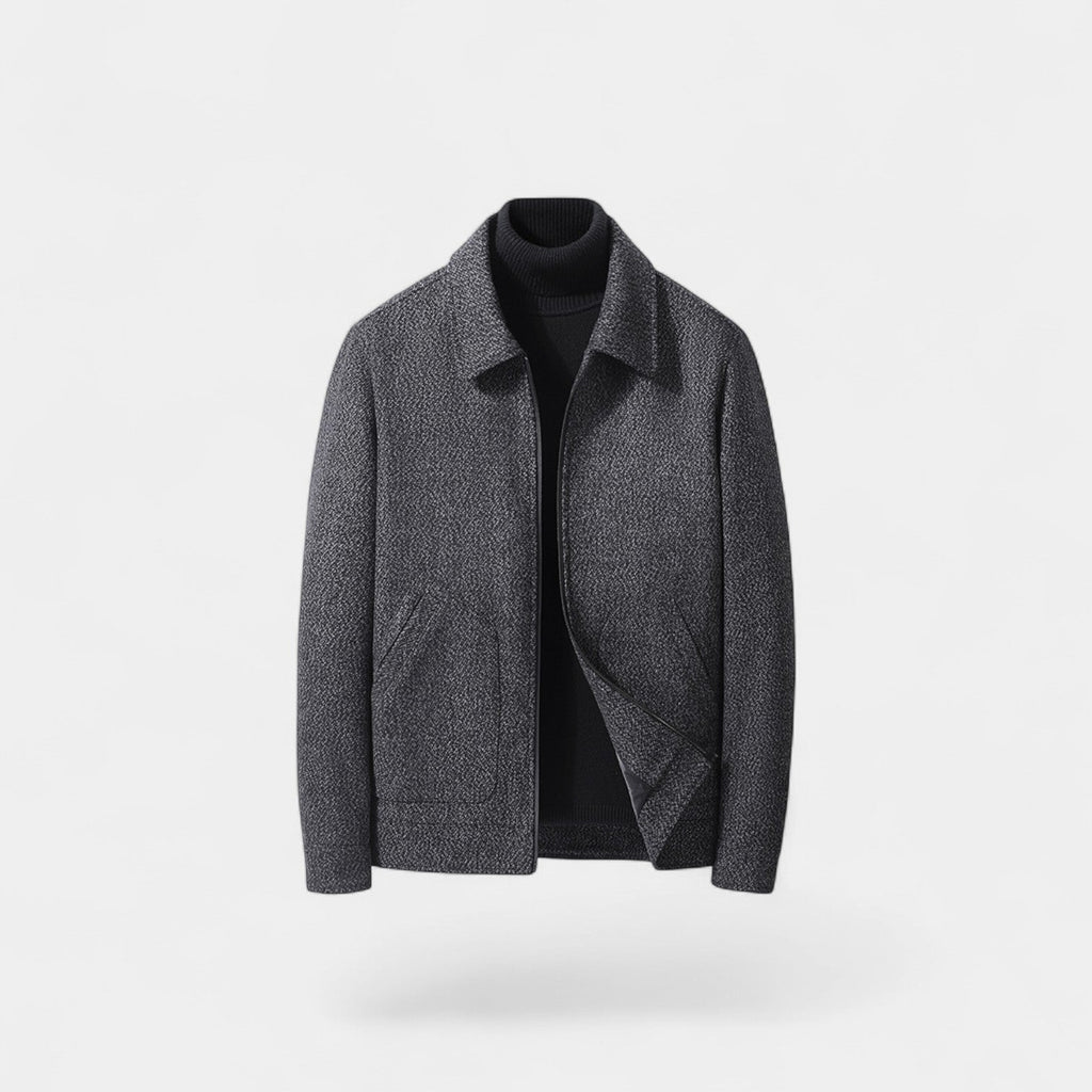 Men's Wool Coat with High Collar – Modern Tailored Elegance