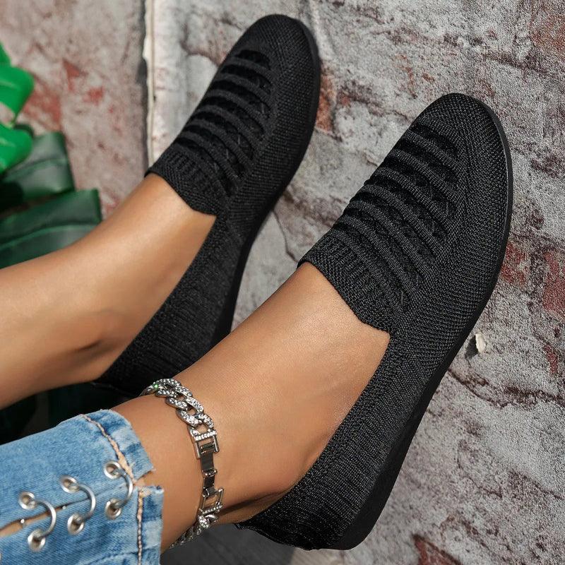 Women’s Orthopaedic Mesh Loafers – Easy Slip-On Round Toe Flat Sole