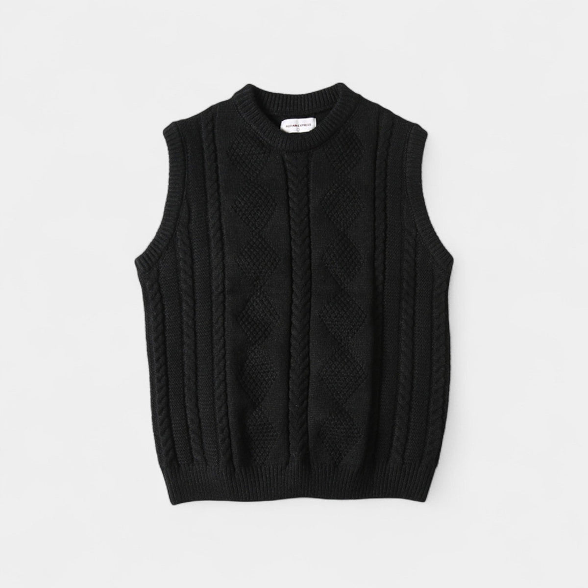Men’s cable-knit jumper – refined quarter-button fit
