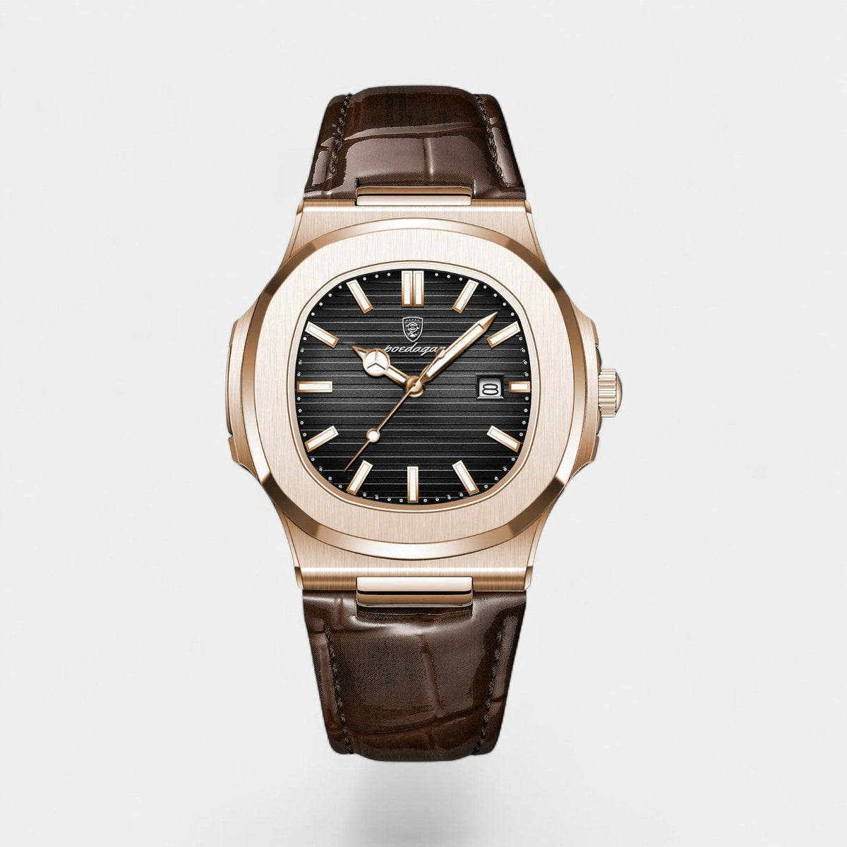 Men's Watch Leather Strap – Luminous and Waterproof Quartz 40 mm