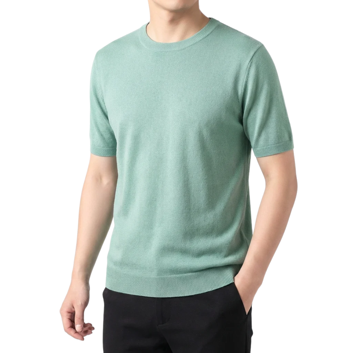 Men's Knit T-Shirt – Lightweight and Comfortable Straight Fit