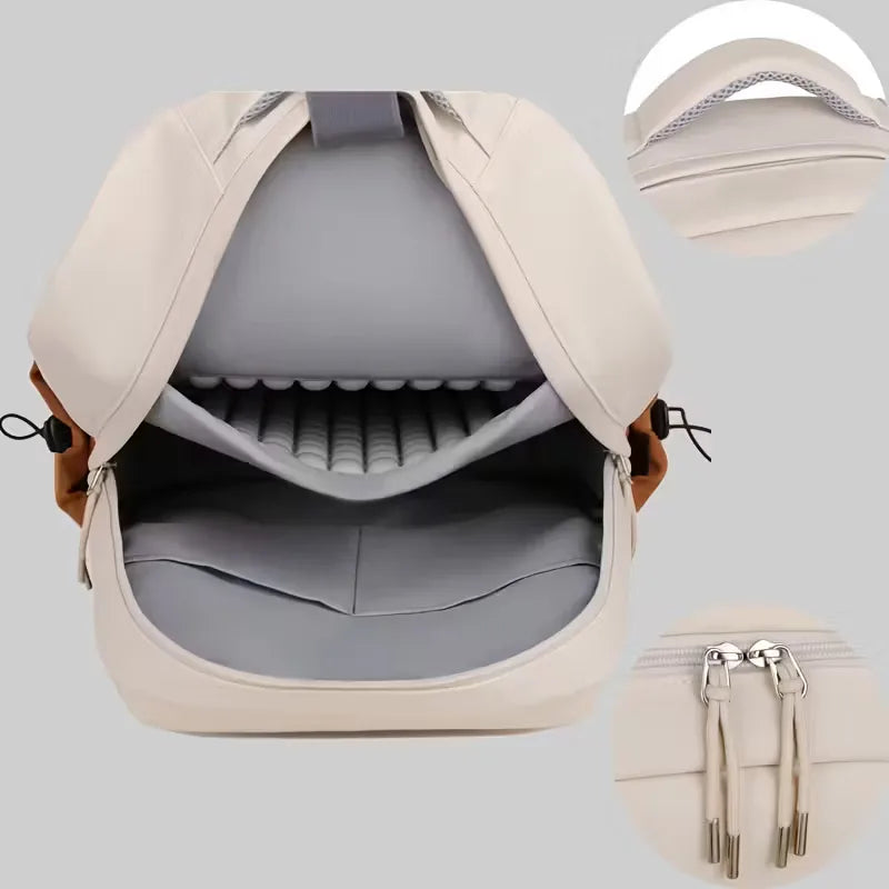 Unisex Waterproof Oxford Fabric Backpack – Two-Tone with Padded Straps