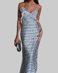Women's Long Polka Dot Dress – Sleeveless Flowing Fit