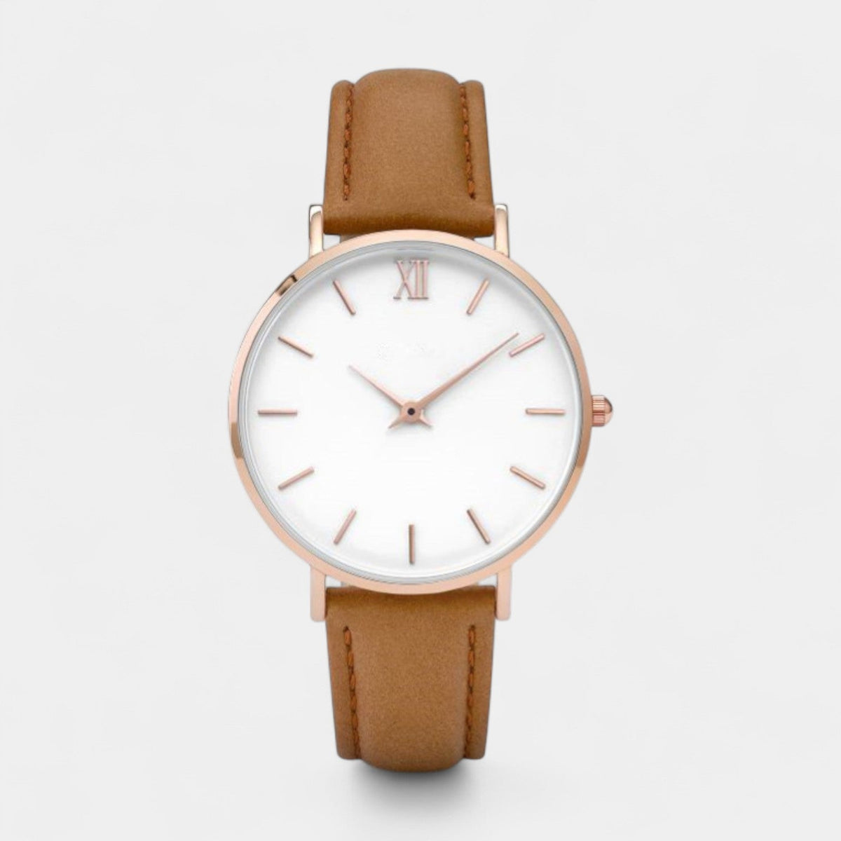 Women's Quartz Leather Watch – Minimalist Dial