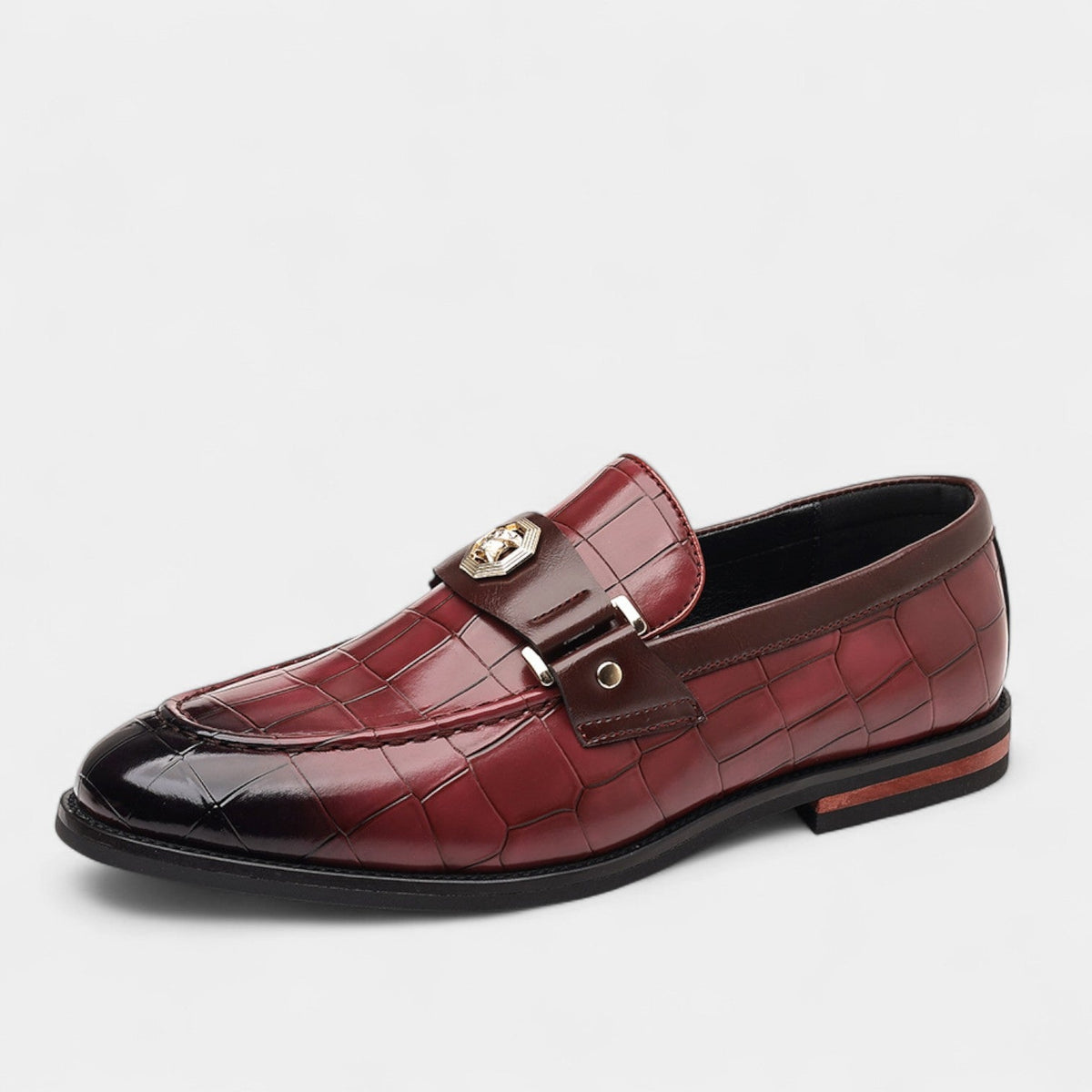 Men's Patterned Leather Loafers – Classic Slip-On Elegance