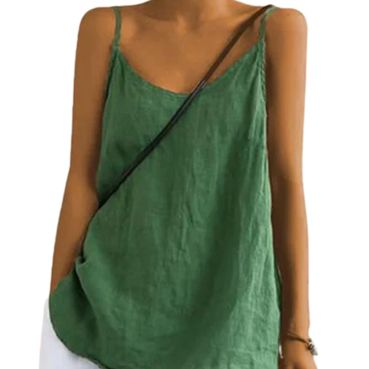 Women's Cotton-Linen Tank Top – Spaghetti Straps Loose Fit