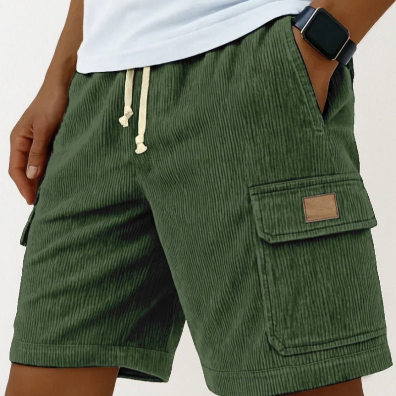 Men's Short Cargo in Corduroy – Elastic Waist with Drawstring