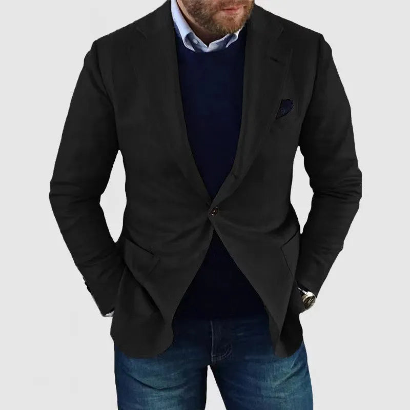Men’s Slim Printed Jacket – Double-Buckle Detail