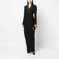 Women's Long Dress Blazer Style – Notched Lapel, Double-Breasted, Column Cut