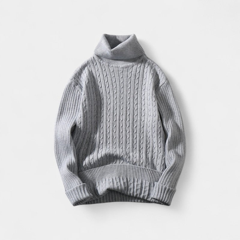 Men's turtleneck sweater – twisted elegance