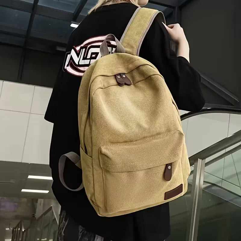 Men's Canvas Backpack – Front Pocket and Adjustable Straps