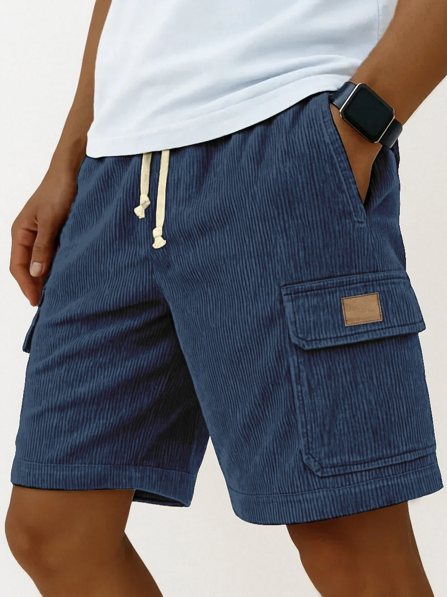 Men's Short Cargo in Corduroy – Elastic Waist with Drawstring