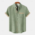 Men's Linen Short Sleeve Shirt – Contrasting Detail