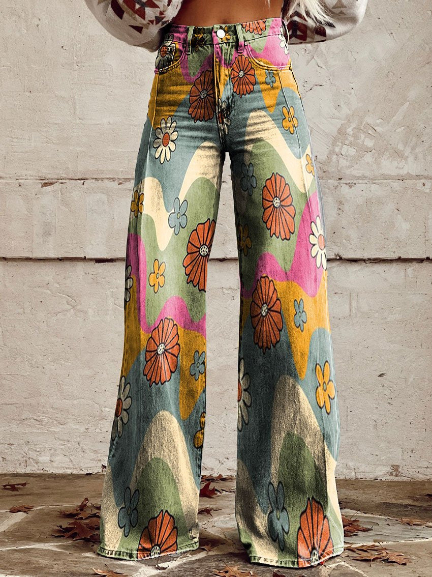 Women's Lightweight Wide-Leg Trousers – High Waist Fluid Fit
