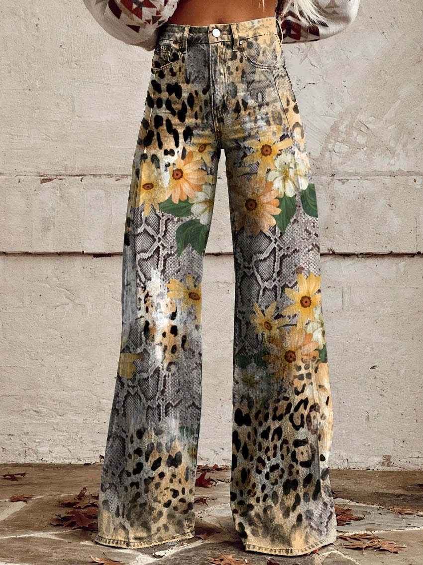 Women's Lightweight Wide-Leg Trousers – High Waist Fluid Fit