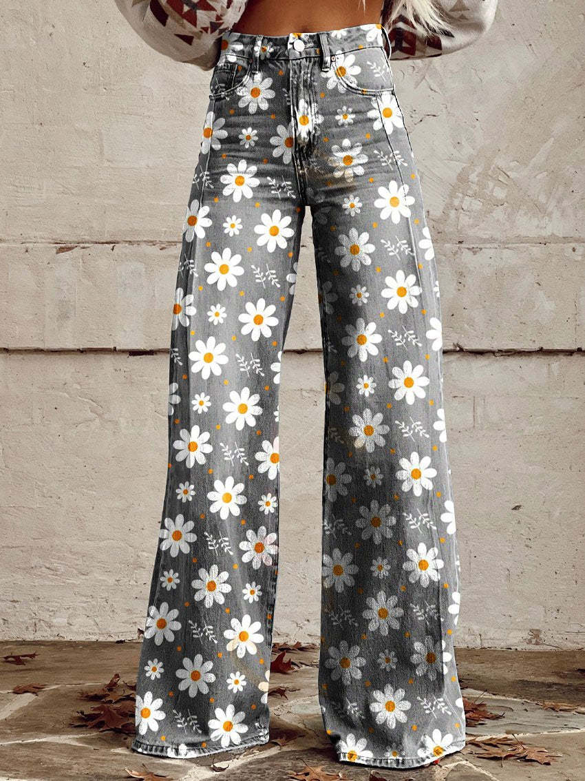 Women's Lightweight Wide-Leg Trousers – High Waist Fluid Fit