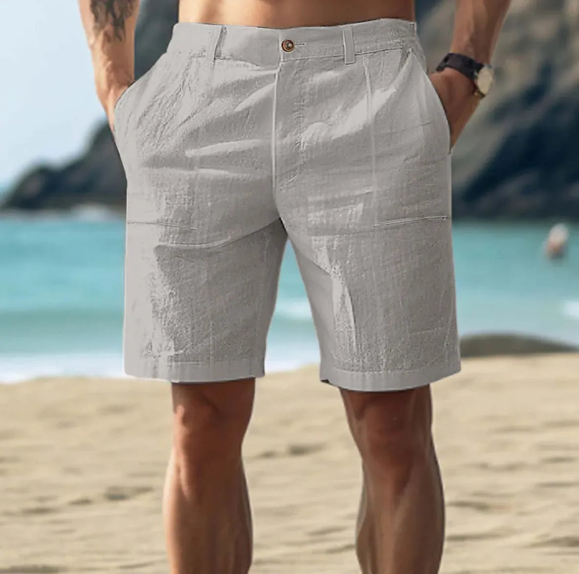 Men's Short in Linen and Cotton – Lightweight Tailored Fit