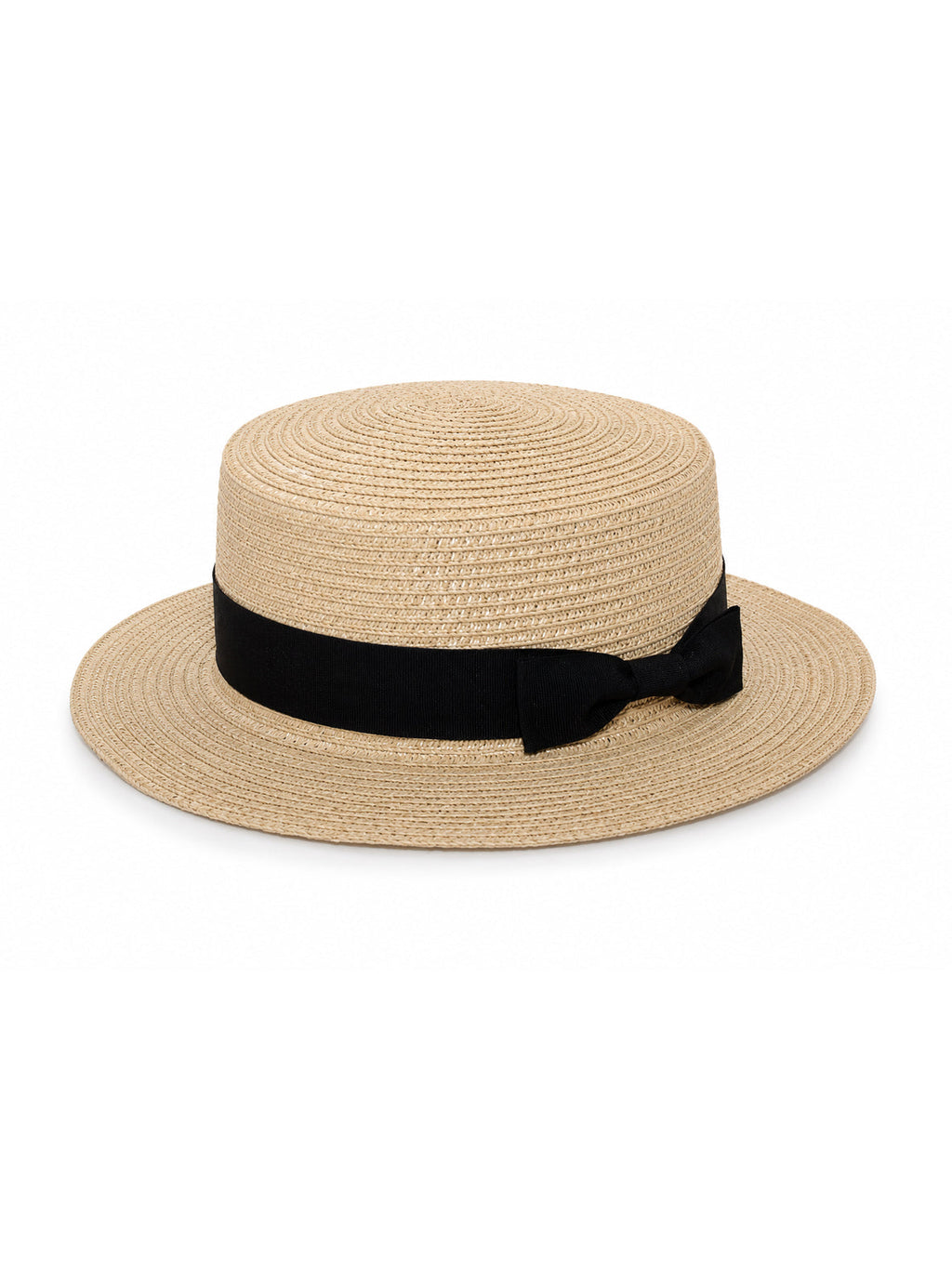 Women's Straw Boater Hat – Elegant Classic Ribbon