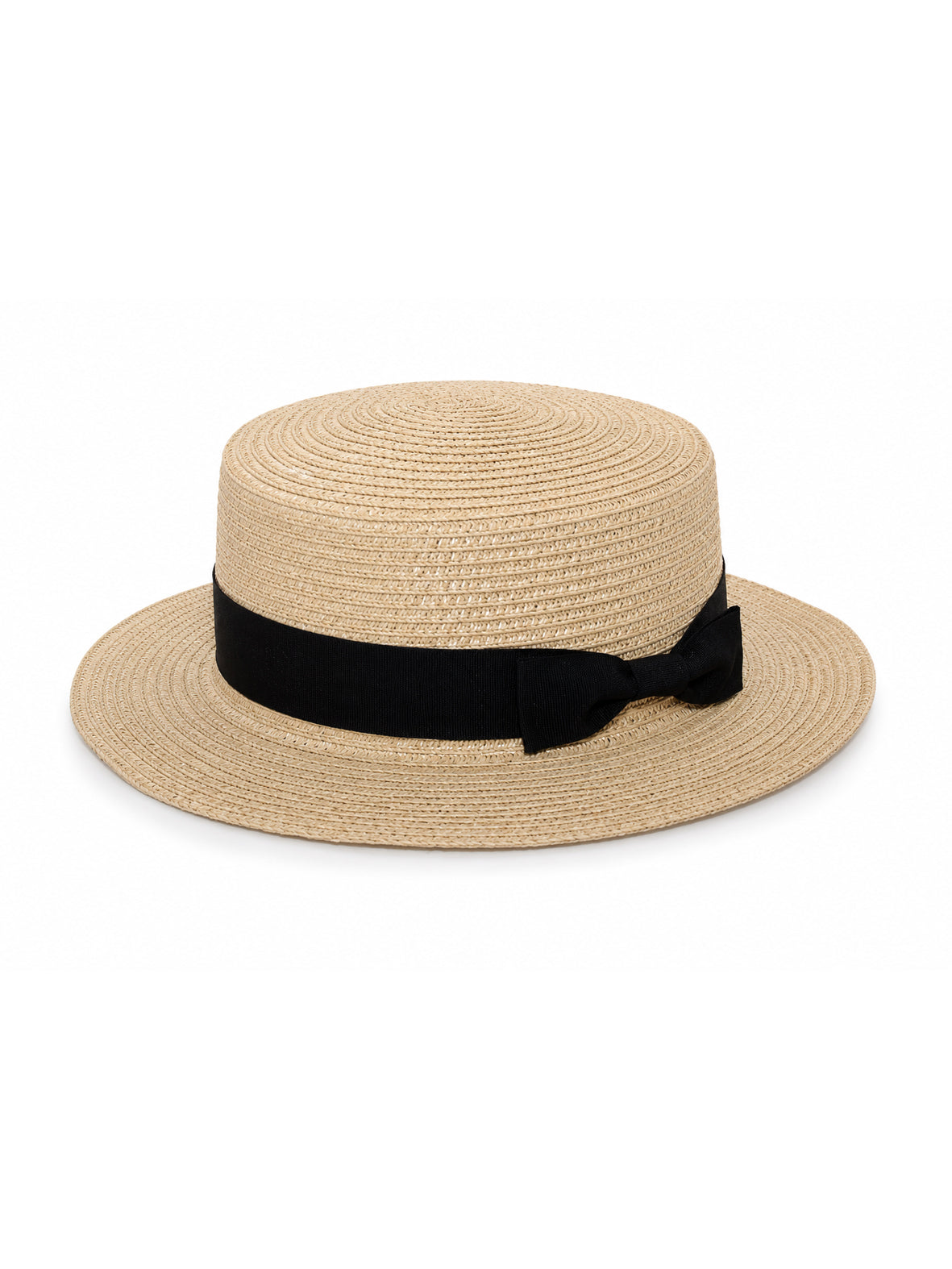 Women's Straw Boater Hat – Elegant Classic Ribbon