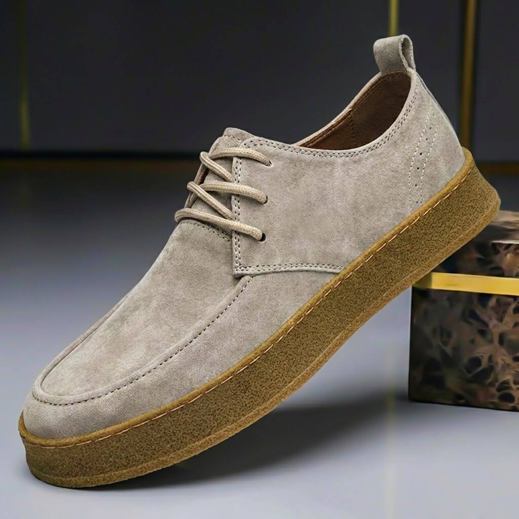 Men's casual suede leather lace-up shoes – Low regular fit