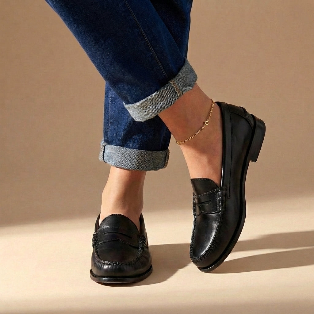 Men's Penny Loafers – Moc-Toe Stitching & Classic Slip-On