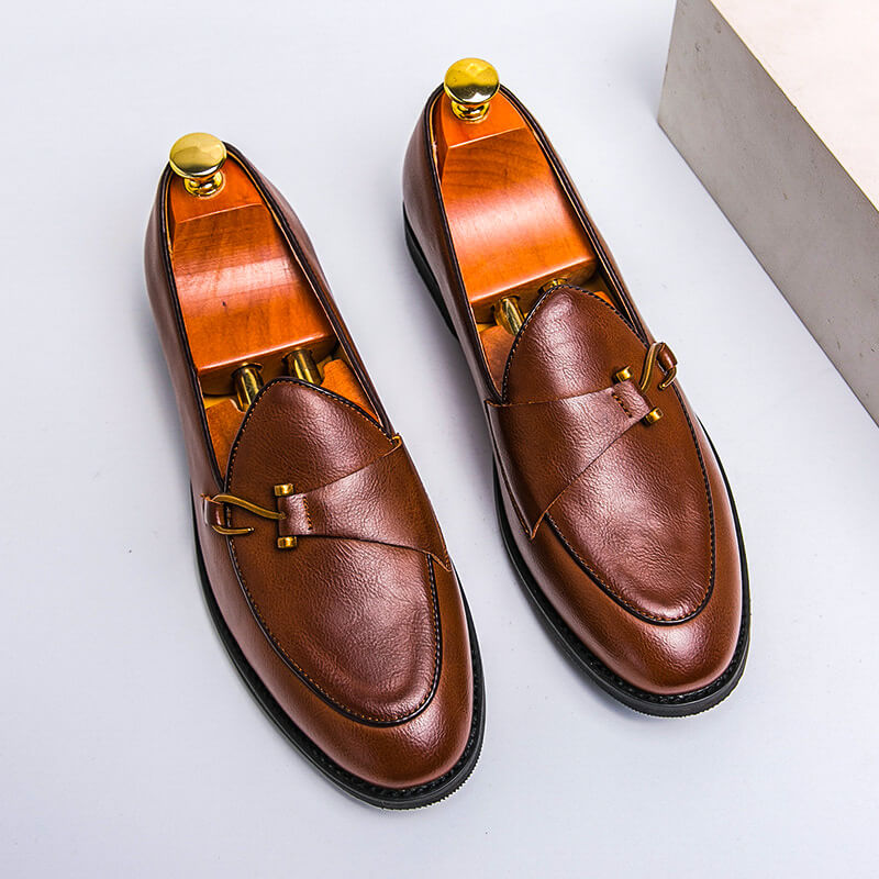Men's leather slip-on loafers – Regular fit