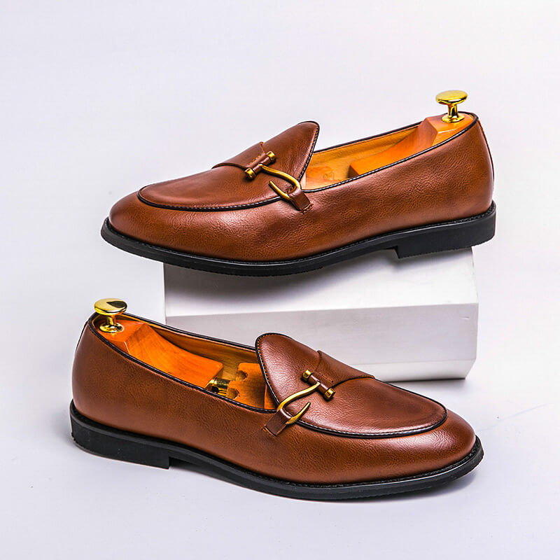 Men's leather slip-on loafers – Regular fit