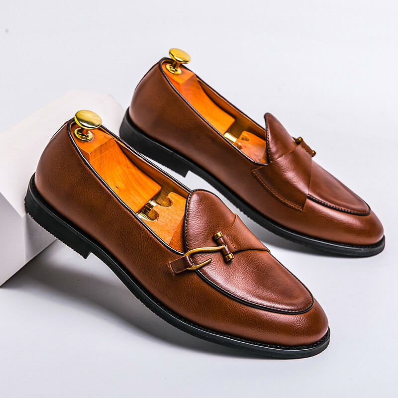 Men's leather slip-on loafers – Regular fit