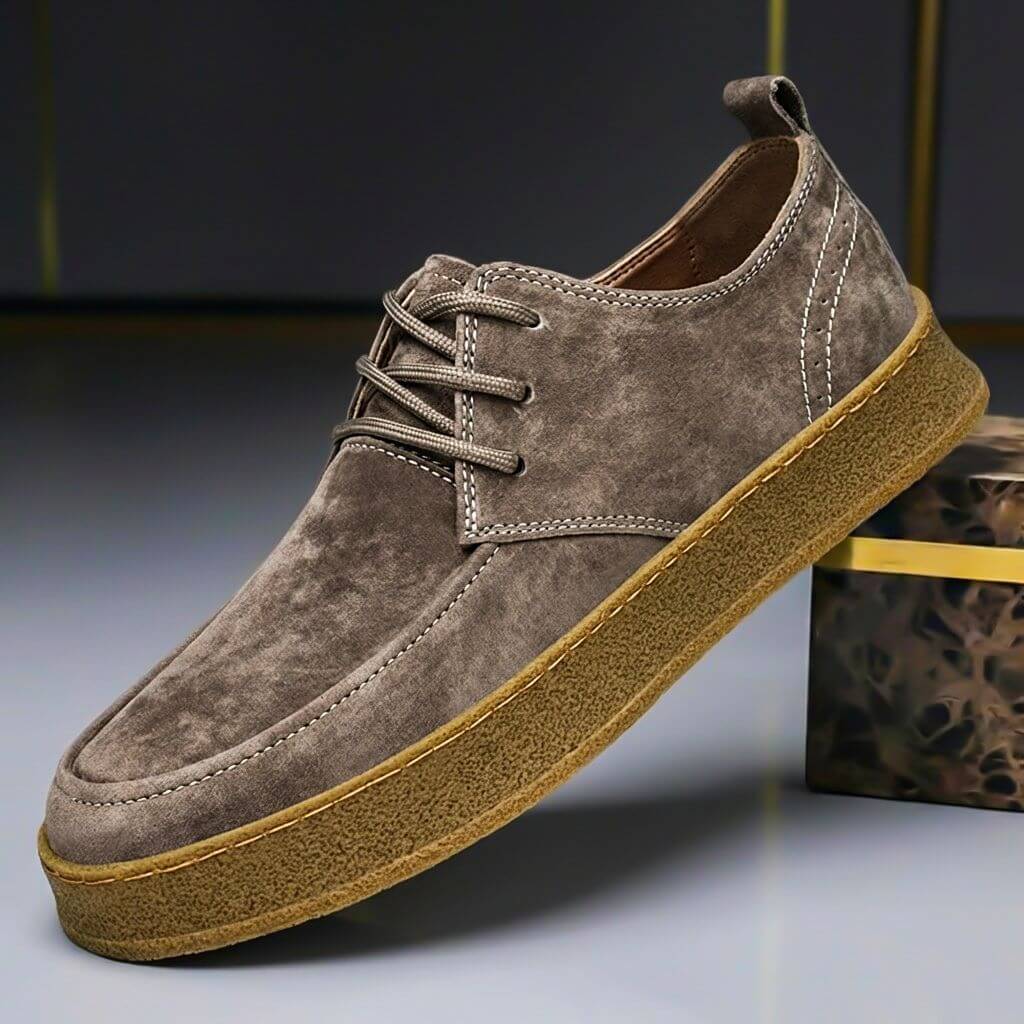 Men's casual suede leather lace-up shoes – Low regular fit