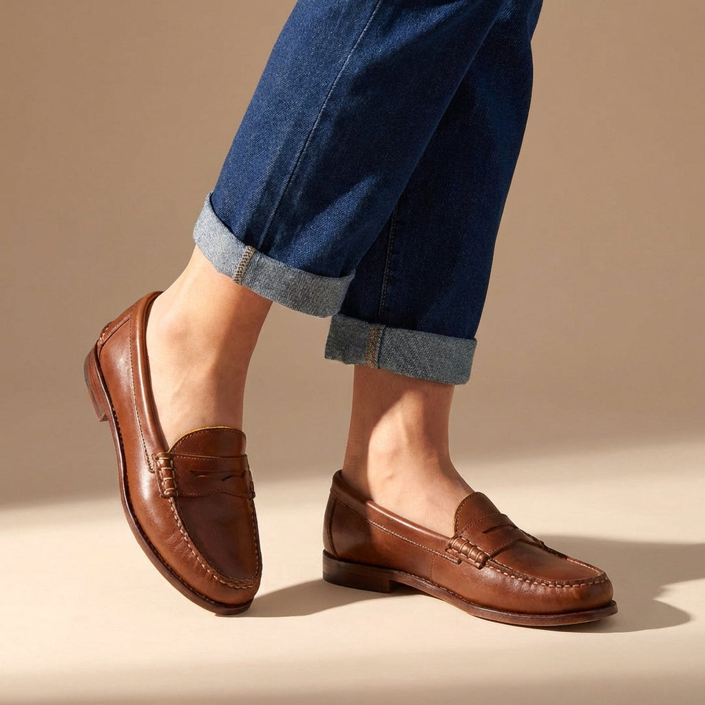 Men's Penny Loafers – Moc-Toe Stitching & Classic Slip-On