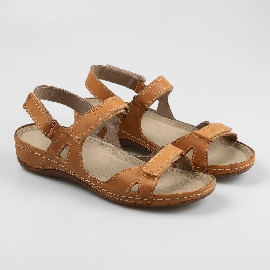 Women's Flat Open-Toe Sandals – Adjustable Straps & Anatomical Footbed