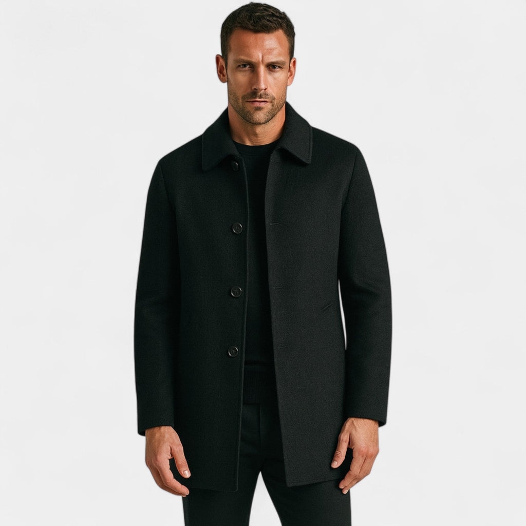 Men’s wool coat with lapel collar – structured tailored fit