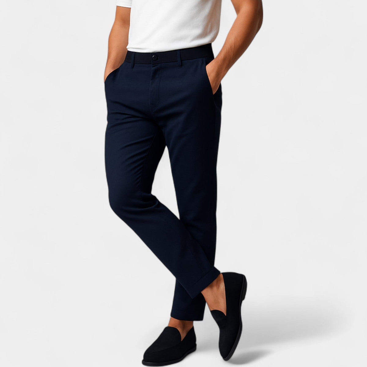 Men's Stretch Cotton Chino Pants – Tailored Look, Refined Style