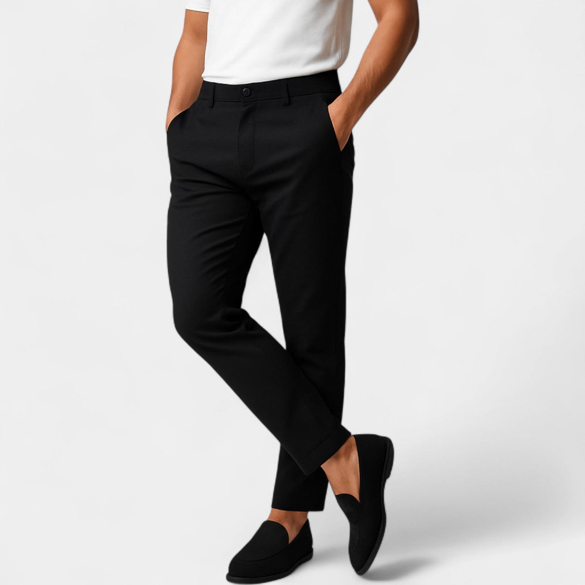 Men's Stretch Cotton Chino Pants – Tailored Look, Refined Style
