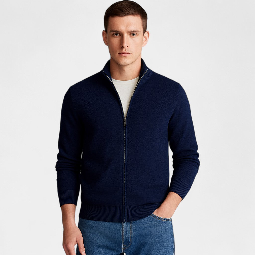 Men's Slim Fit Cotton Cardigan – Plain Minimalist Style
