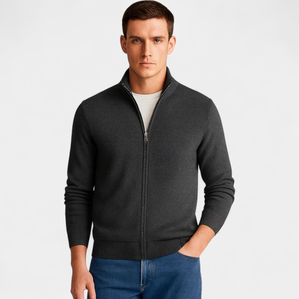 Men's Slim Fit Cotton Cardigan – Plain Minimalist Style
