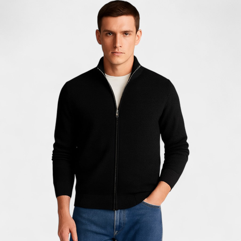 Men's Slim Fit Cotton Cardigan – Plain Minimalist Style