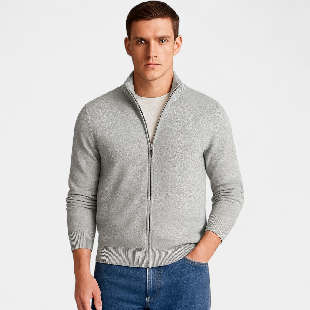Men's Slim Fit Cotton Cardigan – Plain Minimalist Style
